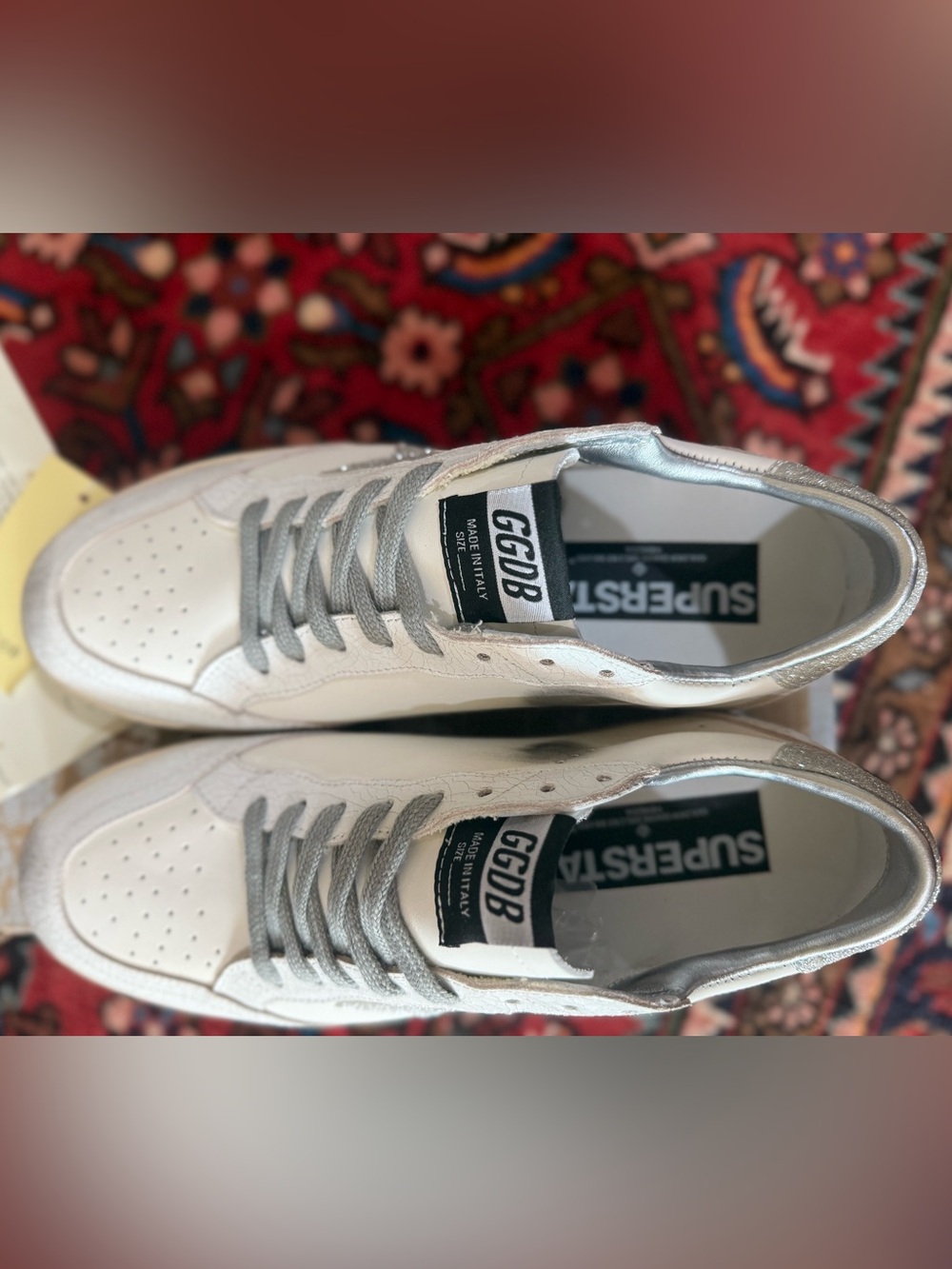 Men's Cream Casual Sneakers with Glitter Star Accent - Picture 3 of 4